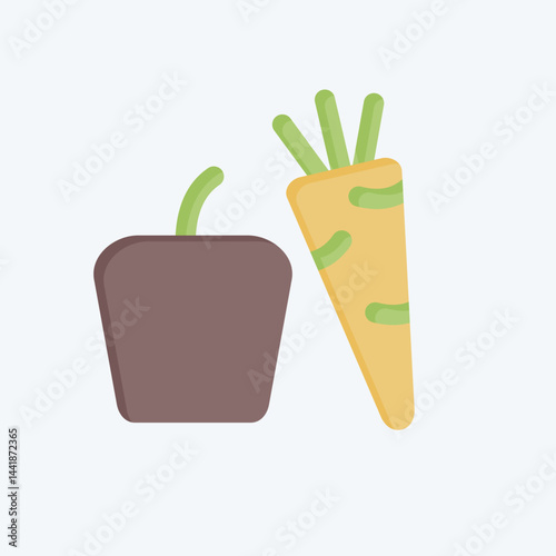 Icon Vegetables. related to Fruits and Vegetables symbol. flat style. editable