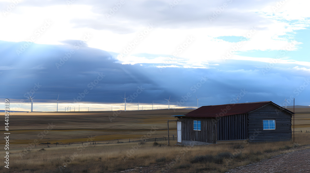 A photograph depicting wind turbines set against the backdrop of a dramatic cloudy sky, symbolizing clean energy, environmental sustainability, and renewable power generation.
A photograph depicting wind turbines set against the backdrop of a dramatic cloudy sky, symbolizing clean energy, environmental sustainability, and renewable power generation.