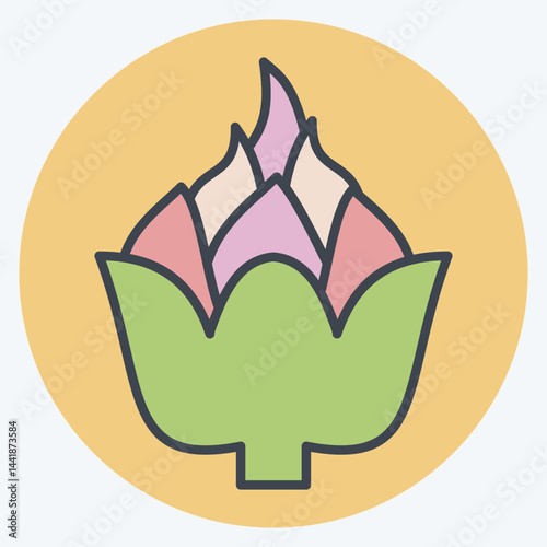 Icon Artichoke. related to Fruits and Vegetables symbol. color mate style. editable