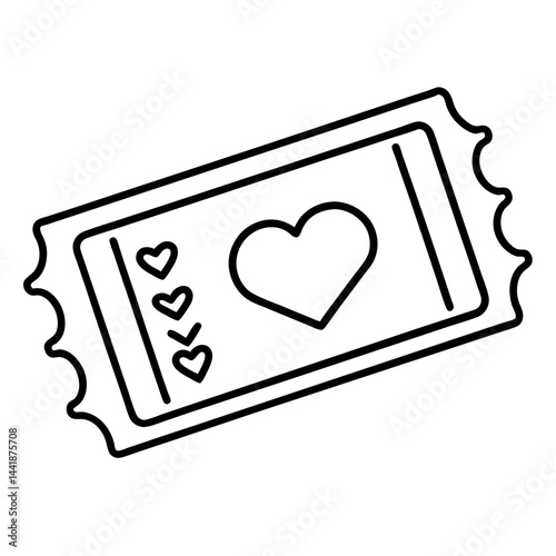 Movie Pass with Heart Outline