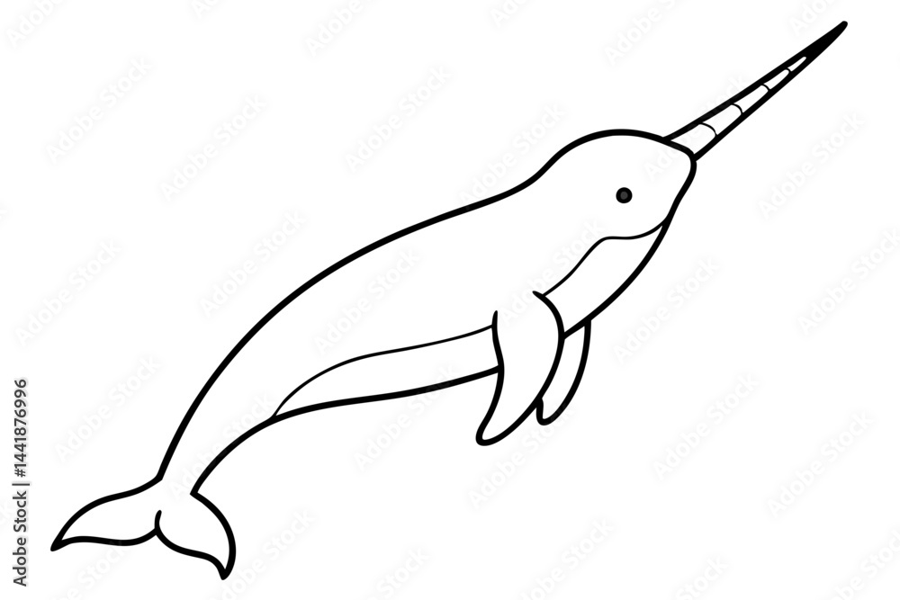 Obraz premium Elegant Narwhal Outline