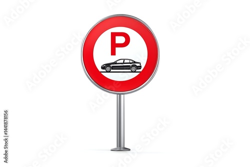 Alegria-style parking sign illustration on white background