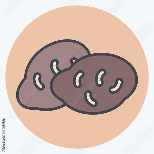 Icon Potato. related to Fruits and Vegetables symbol. color mate style. editable