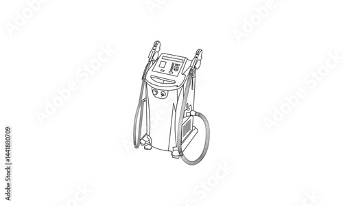 Modern, skincare laser treatment machine Vector Illustration
