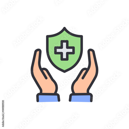 Medical support colored icons, minimalist vector illustration ,simple transparent graphic element .Isolated on white background