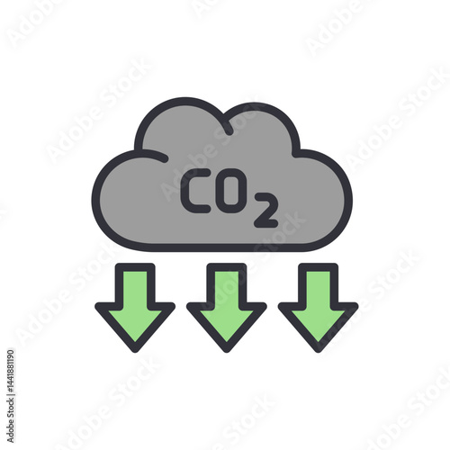 Low emission colored icons, minimalist vector illustration ,simple transparent graphic element .Isolated on white background
