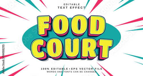 Editable text style effect - Food Court text style theme.