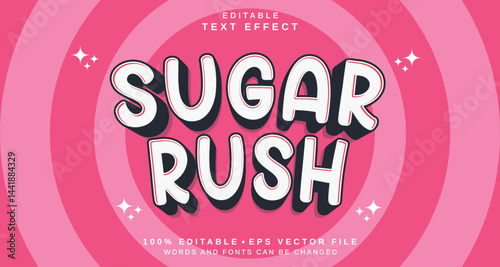Editable text style effect - Sugar Rush text style theme.