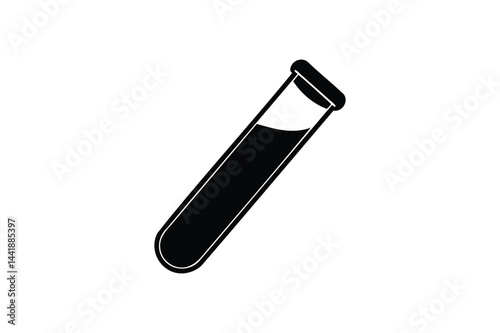 A test tube silhouette on a white background