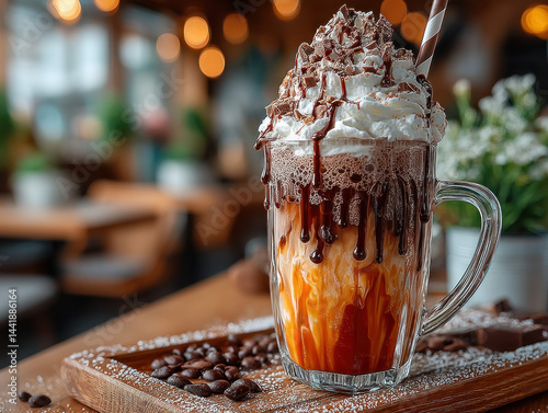 A delicious frappe coffee t...