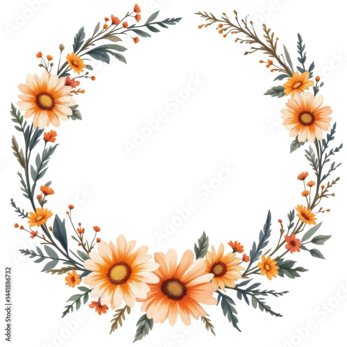 Spring Floral Wreath Clipart, Spring Flowers, Flower Wreaths, and Floral Graphics PNG, Spring Floral Wreath for Digital Crafting, Spring Flowers and Wreaths PNG