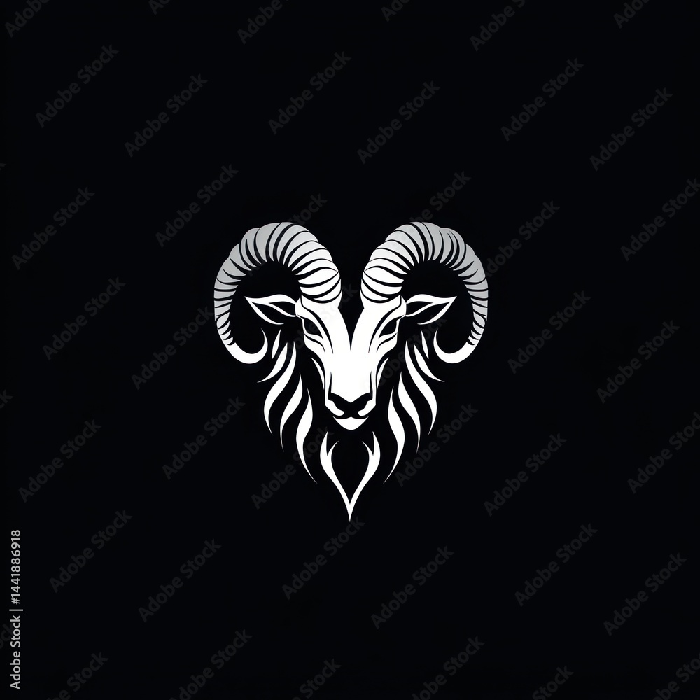 Naklejka premium Ram Head Logo