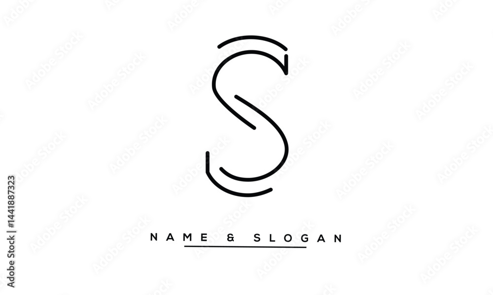 S Abstract Letters Logo Monogram
