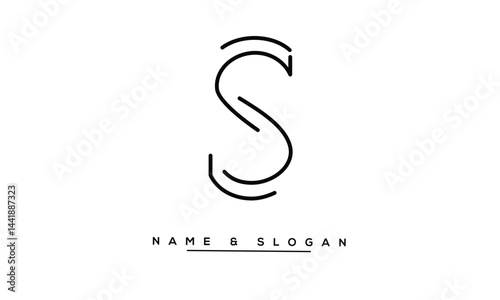 Obraz na płótnie S Abstract Letters Logo Monogram w salonie
