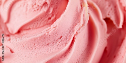 Gelato creamy italian style ice cream close up textured background strawberry flavor.AI Generative.