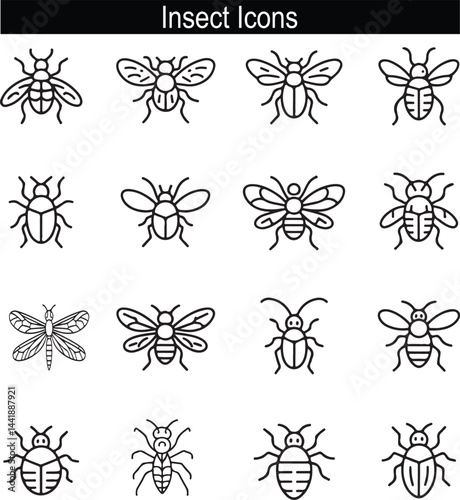 Minimalist Insect Icons Set