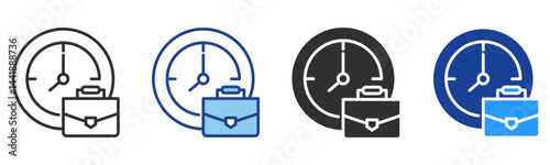 Working Hours Icon Multiple Style Vector Collection 