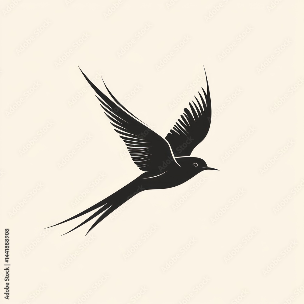 Obraz premium Flying Bird Silhouette