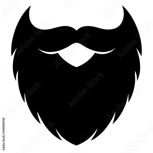 Bold and clean silhouette of a stylized beard and mustache