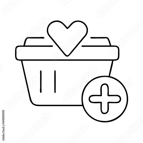  add to wishlist button icon, add to wishlist button line art - simple line art of add to wishlist button, perfect for add to wishlist button logos and icons
