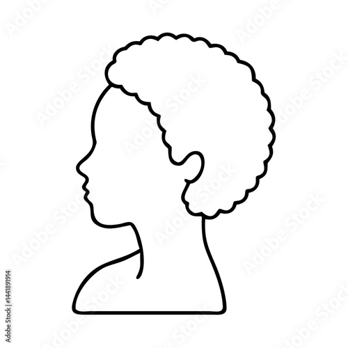 black woman with natural hair silhouette icon