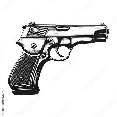 handgun silhouette , black ...