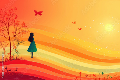 Kids background vector: A p...