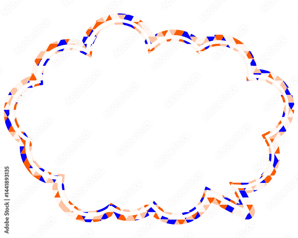 Fototapeta premium ステンドグラス風吹き出し 三角形模様 丸みのある雲形