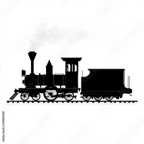 old train silhouette , blac...