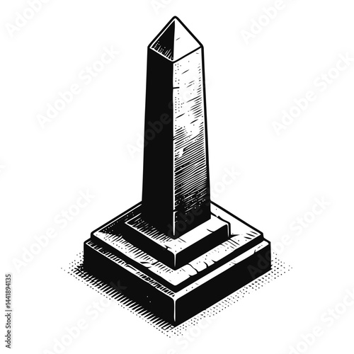 Elegant and isolated stone obelisk amidst rolling fields, capturing the essence of ancient craftsmanship and timeless architecture.