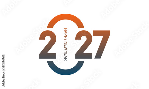 2027 new year logo. Number of year design.