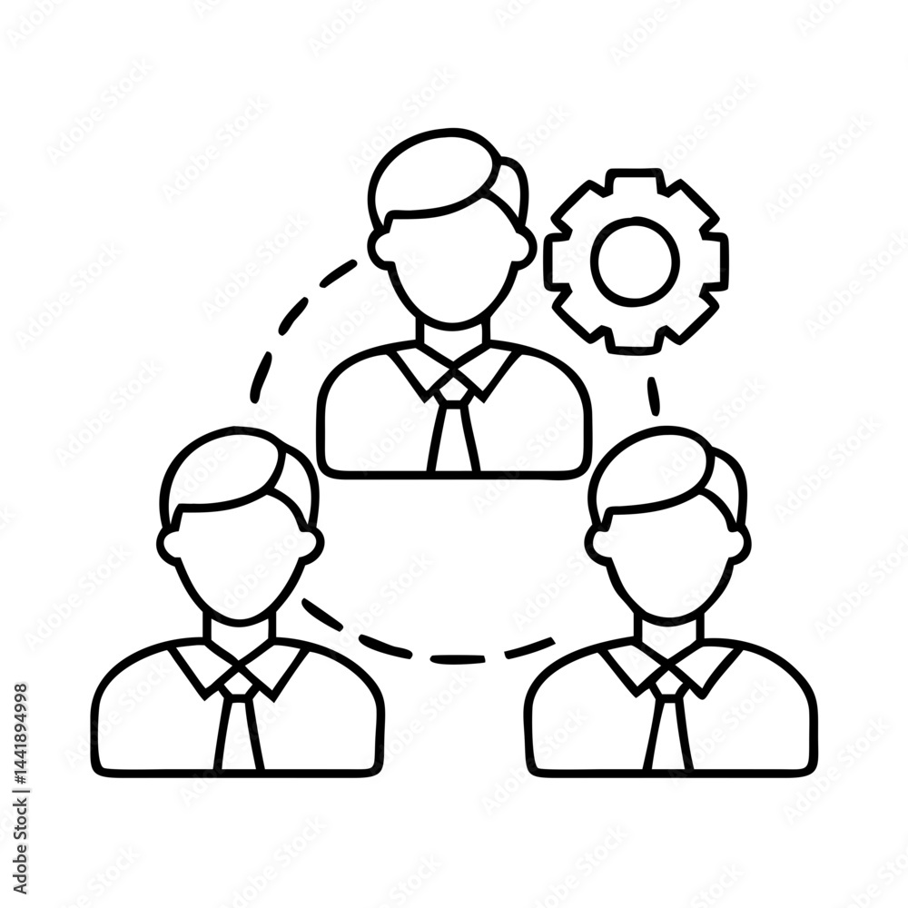 employee team icon, employee team line art - simple line art of employee team, perfect for employee team logos and icons