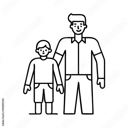 Wallpaper Mural father and son icon, father and son line art - simple line art of father and son, perfect for father and son logos and icons Torontodigital.ca