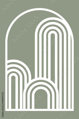 Minimalist Arch Wall Art  Vector Design, Laser Cut Template
