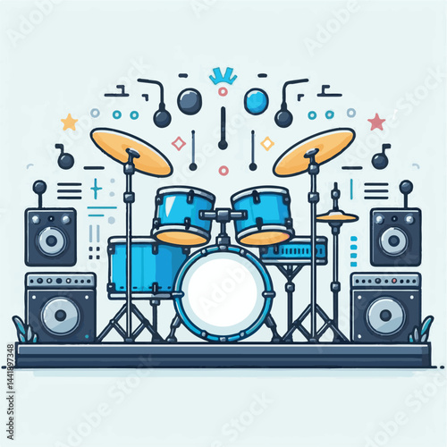 electronic, music, drum, instrument, musical, sound, set, equipment, entertainment, rock, percussion, studio, rhythm, kit, musician, beat, play, object, drummer, white, stick, bass, audio, band, backg