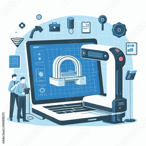 technology, scanner, scan, 3d, equipment, engineering, tool, industry, laser, computer, machine, scanning, work, industrial, hand, production, manufacturing, measurement, process, design, hardware, re