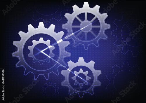 Abstract technology background mechanical gear cog wheel industry working setting factory manufactory vector design concept