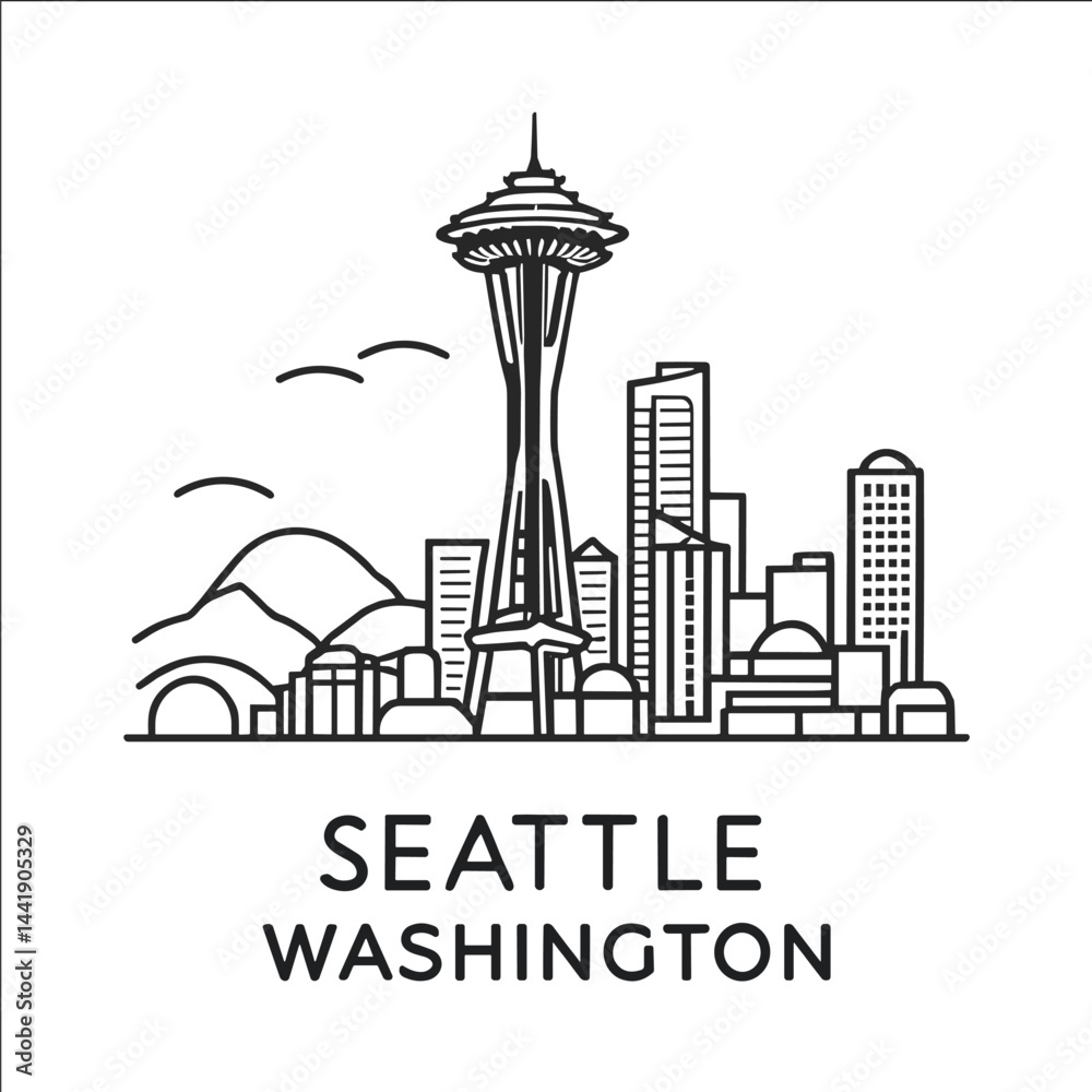 Fototapeta premium Seattle: City Between Mountains and Sea