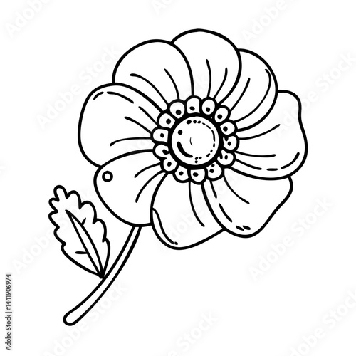 poppy brooch icon, poppy brooch line art - simple line art of poppy brooch, perfect for poppy brooch logos and icons