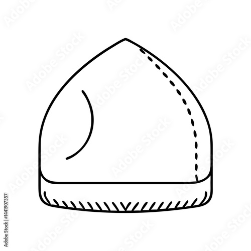 prayer cap taqiyah icon, prayer cap taqiyah line art - simple line art of prayer cap taqiyah, perfect for prayer cap taqiyah logos and icons