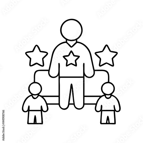 role model icon, role model line art - simple line art of role model, perfect for role model logos and icons