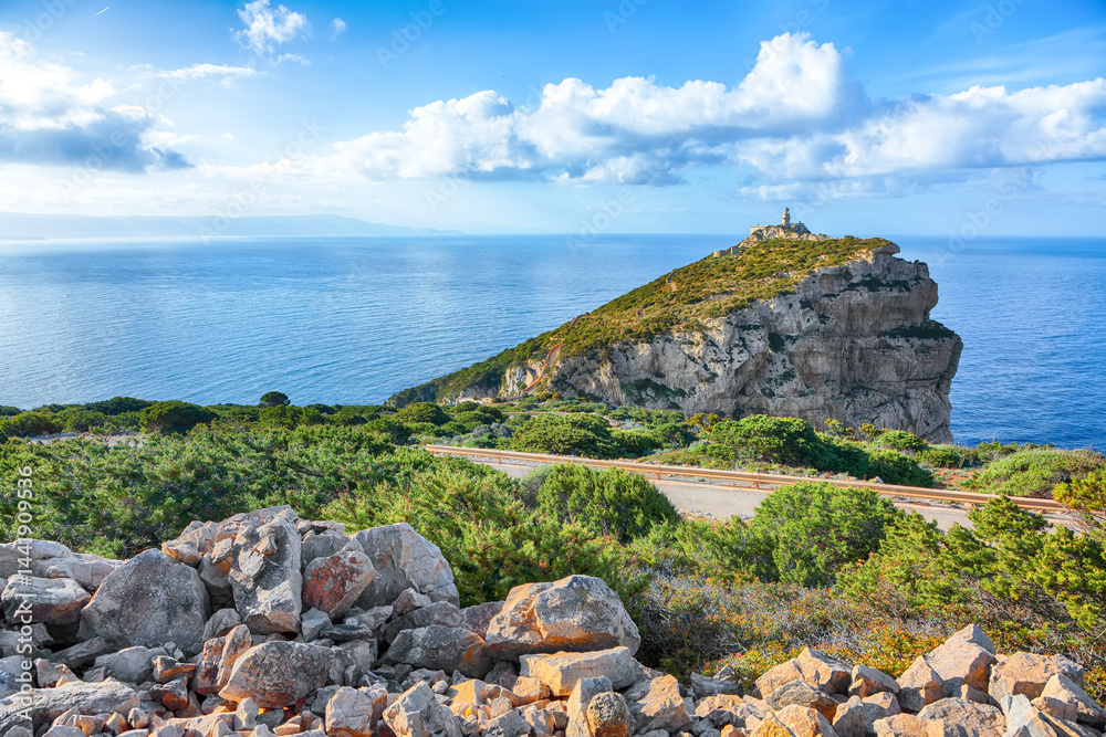 Unbelivable morning view on Cacccia cape Lighthouse.