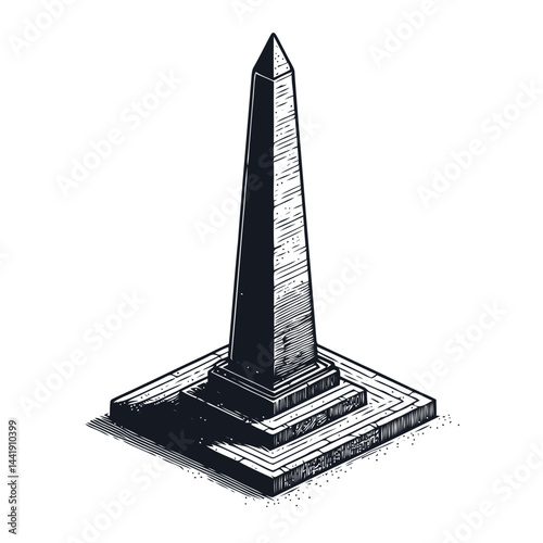 Lonely ancient stone obelisk, a symbol of historical significance and timeless beauty, standing tall in an open landscape.