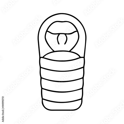 sleeping bag for mina tents icon, sleeping bag for mina tents line art - simple line art of sleeping bag for mina tents, perfect for sleeping bag for mina tents logos and icons