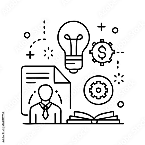 story of black inventors icon, story of black inventors line art - simple line art of story of black inventors, perfect for story of black inventors logos and icons