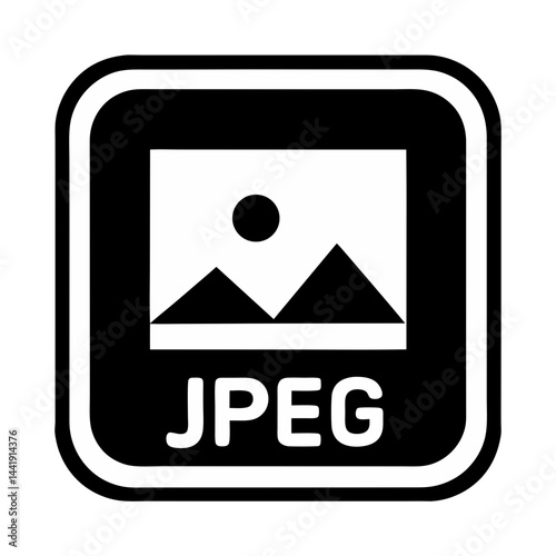Jpeg Image File Format Icon Black Vector Symbol Graphic Design