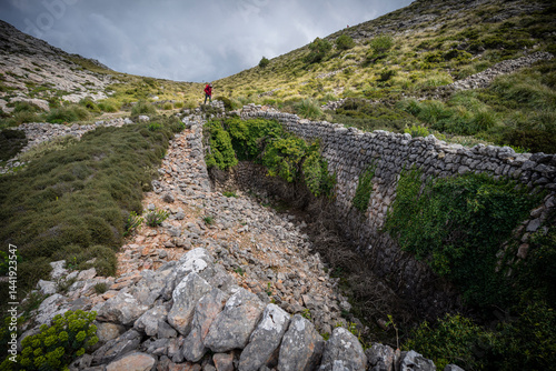 Collado des Telegraf snow storage pit, municipality of Escorca, Natural area of the Serra de Tramuntana., Majorca, Balearic Islands, Spain photo