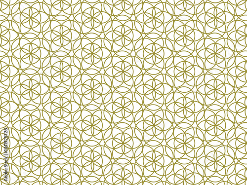 Print Japanese background with hand drawn line flower pattern vector. Abstract template with geometric pattern for backdrop layout design in oriental style. Chinese banner elements.