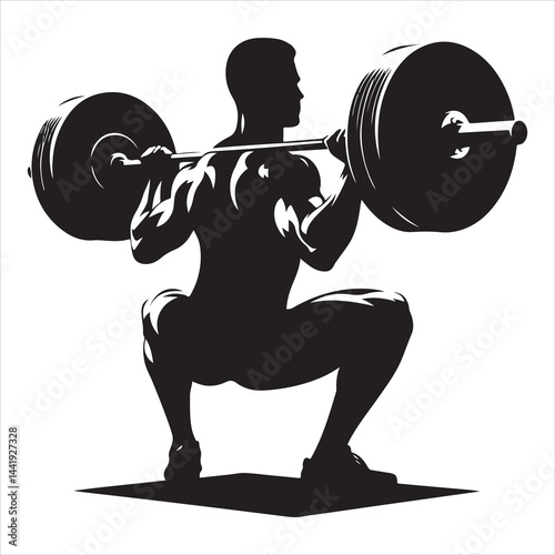 A singel parson  clear workout silhouette cardio workout, and Graphic, vector black color silhouette, 