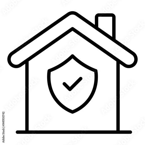 Secure home insurance house color icon	
